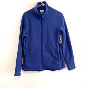 NWT Old Navy Blue Fleece Zip Up Jacket Size Medium